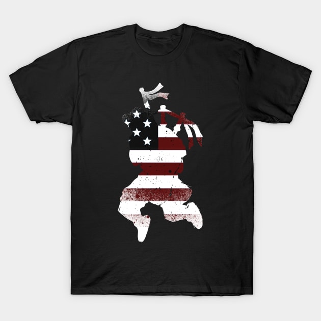 JUMPING BAGPIPER AMERICA T-Shirt by Tee Trends